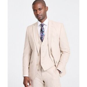 bar III Sport Coat Mens 38S Natural Slim Fit Linen Blend Suit‎ Blazer Jacket